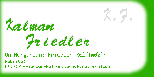 kalman friedler business card